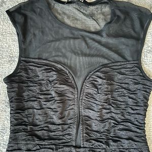 Black Bodycon Dress Sheer Back - Forever 21